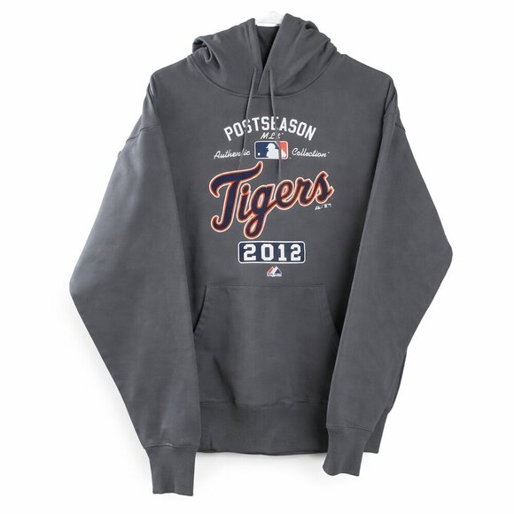 Majestic Other - Majestic Detroit Tigers Medium Hoodie 2012 Postseason Therma Base Gray MLB